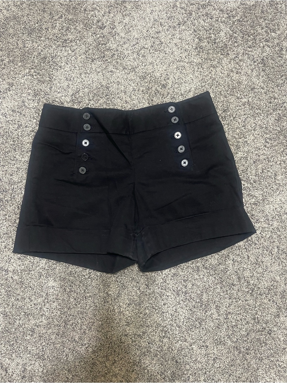 Express Black High-Waist Button Sailor Shorts